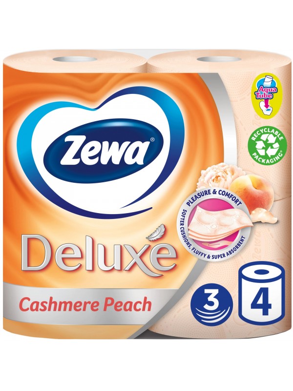 Тоалетна хартия Zewa Deluxe Camomile, 3 пласта, 4 ролки
