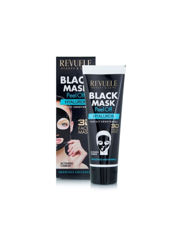 Revuele Perfect Smoothness 3D Black Peel Off Face Mask With Hyaluron Smoothes Unevenness 80 ml