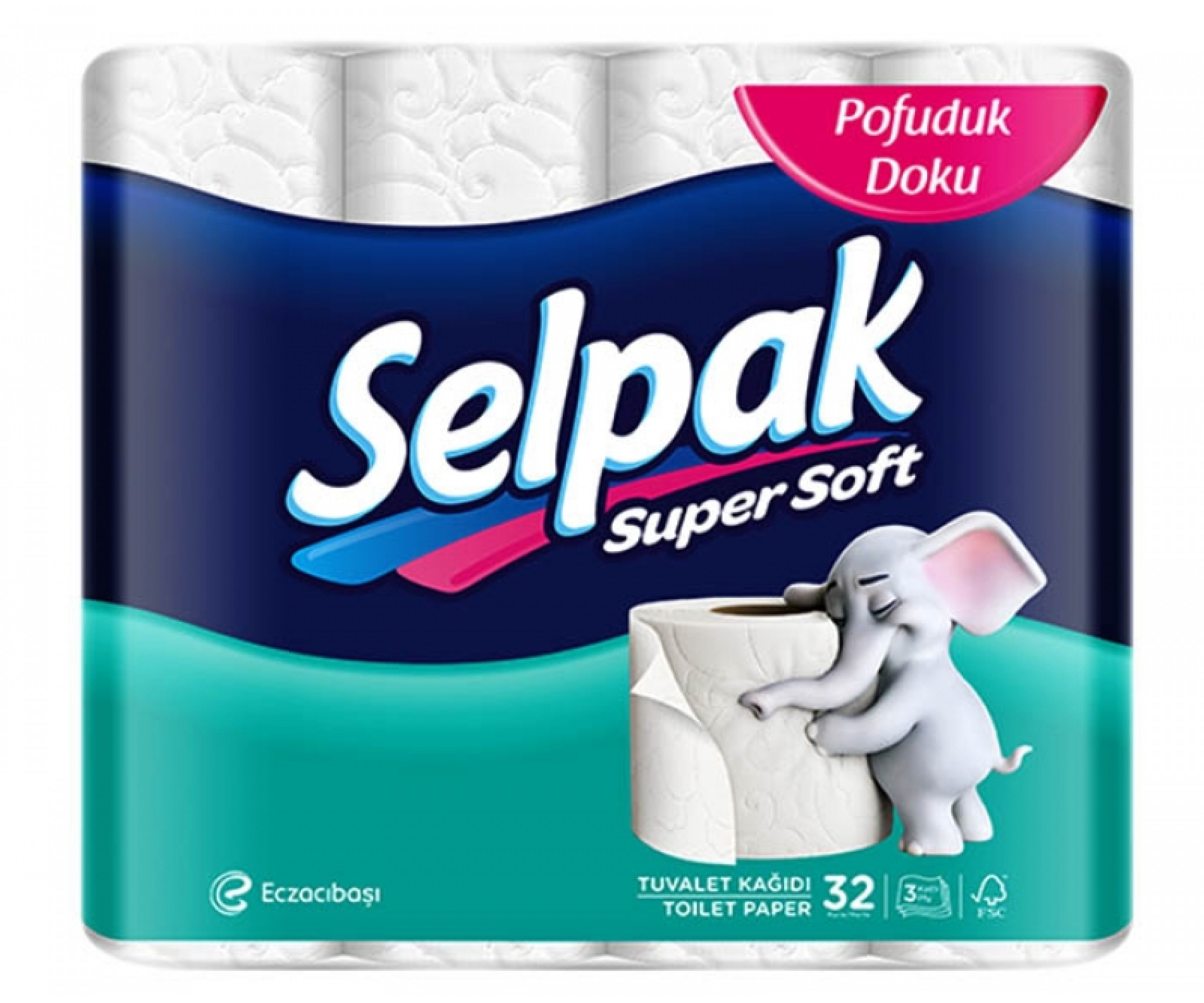 Тоалетна хартия Selpak, бяла, 3 пластова, 32 бр.